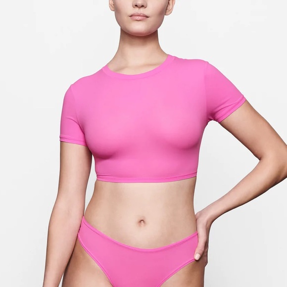 SKIMS Tops Skims Sold Out Neon Orchid Fits Everybody Super Cropped